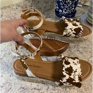 Women’s cow print sandals